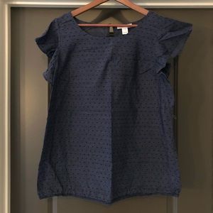 🌺 Motherhood Women’s Navy Polka Dots Shirt Size M
